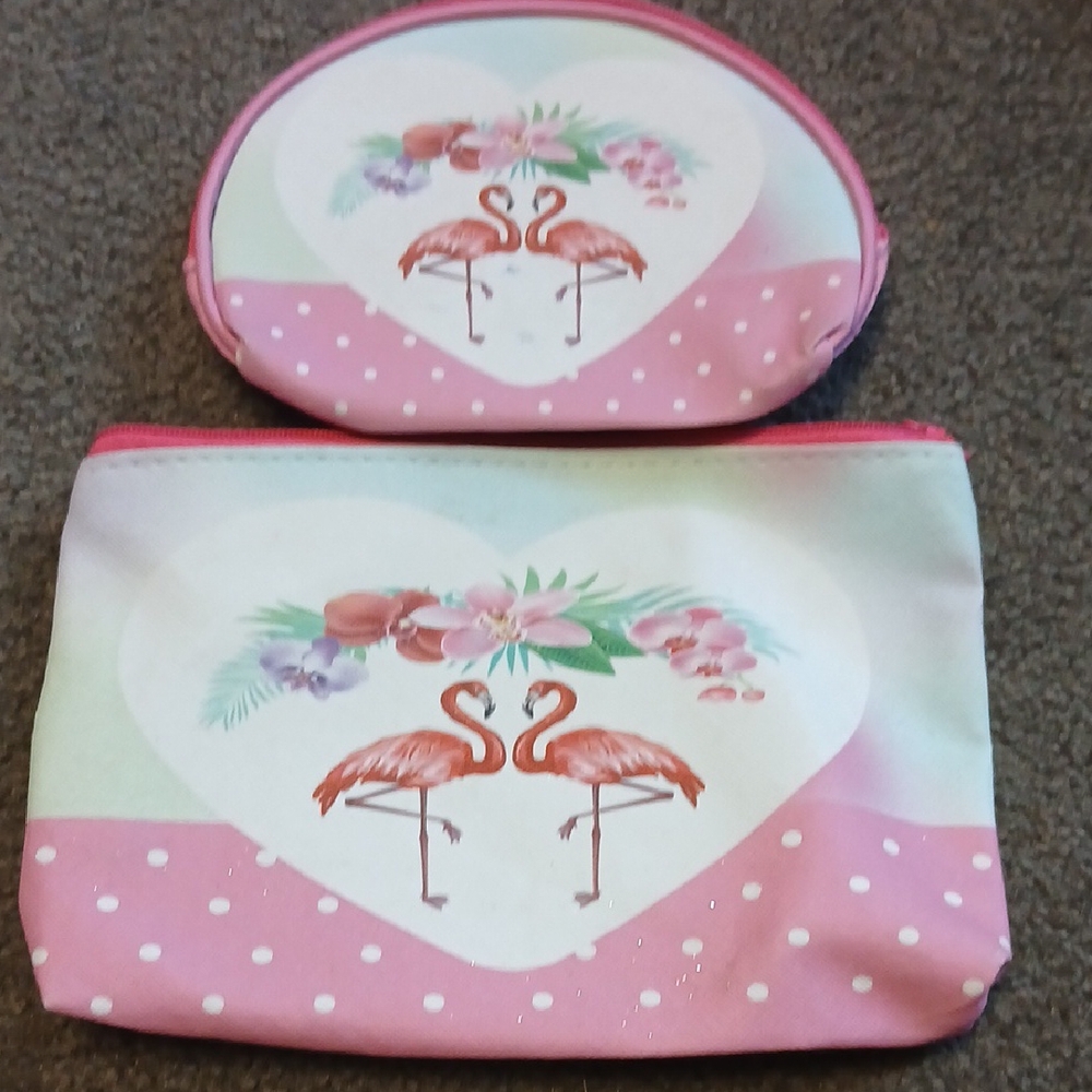 Flamingo Print Cosmetic Bag Set